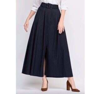 NWT Favorite Daughter The Gabby Navy Pinstriped Belted Maxi Skirt size 4